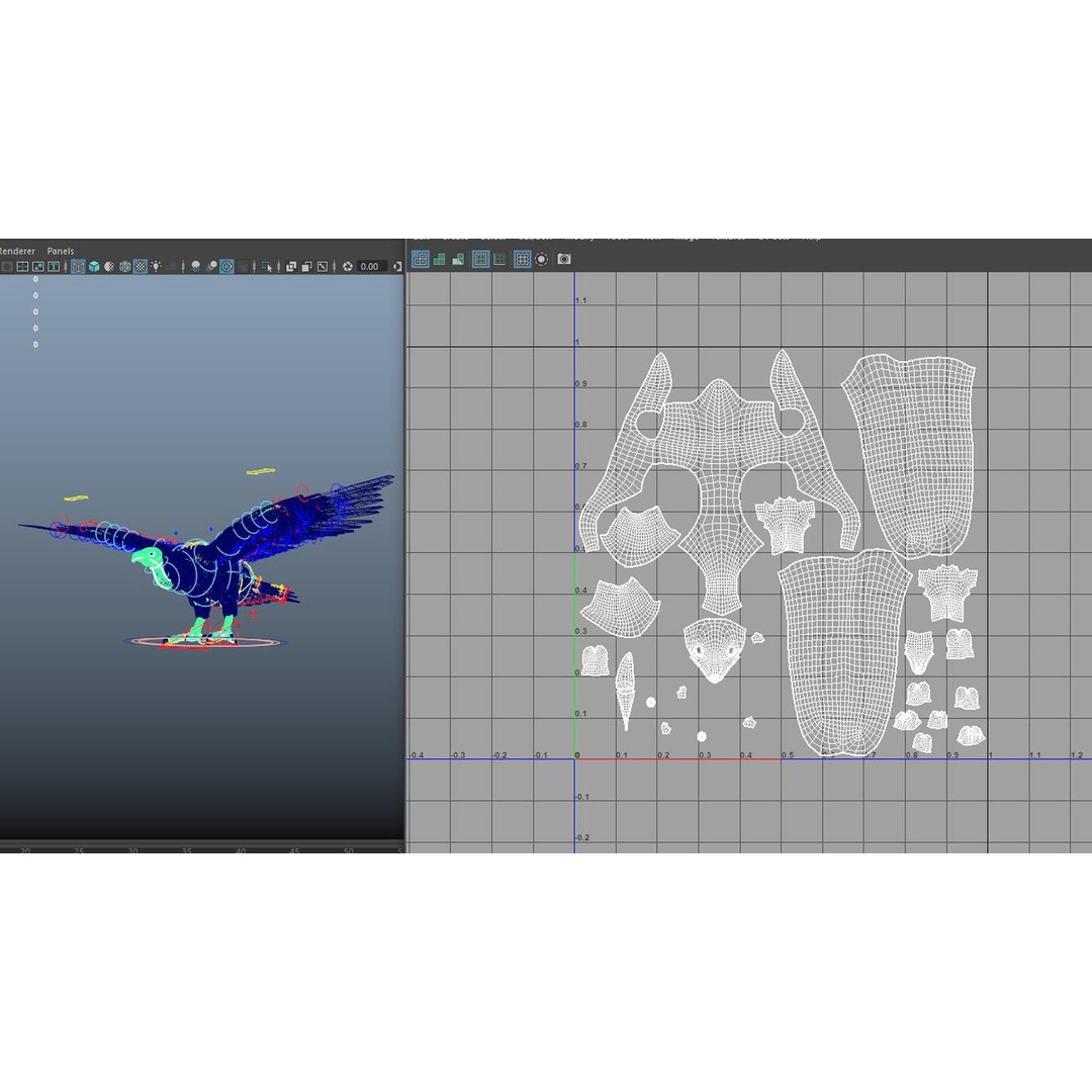 Vulture 3D Model – Rigged Polygon Mesh with Textures for Animation - View 11