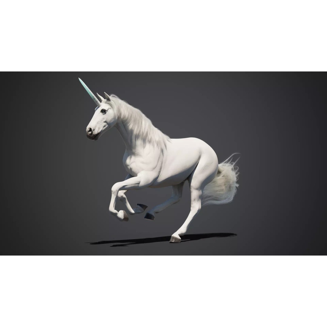 Unicorn 3D Model – Animated Rigged Character with PBR Textures - View 12