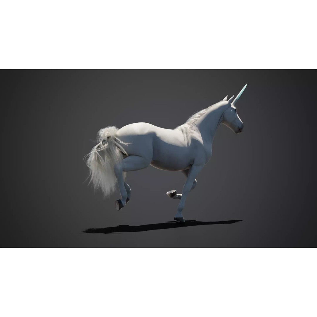 Unicorn 3D Model – Animated Rigged Character with PBR Textures - View 13