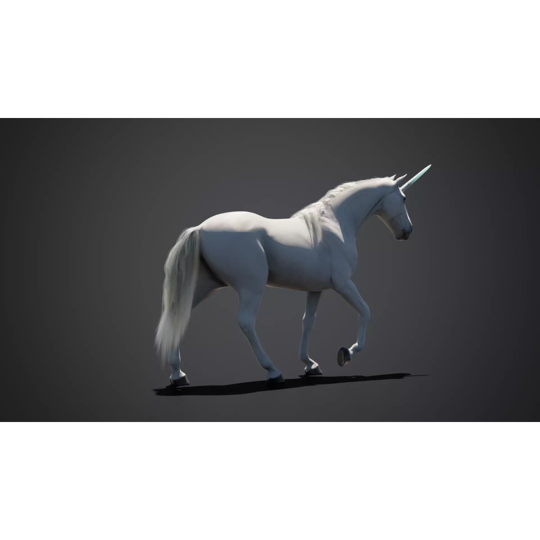 Unicorn 3D Model – Animated Rigged Character with PBR Textures - View 14