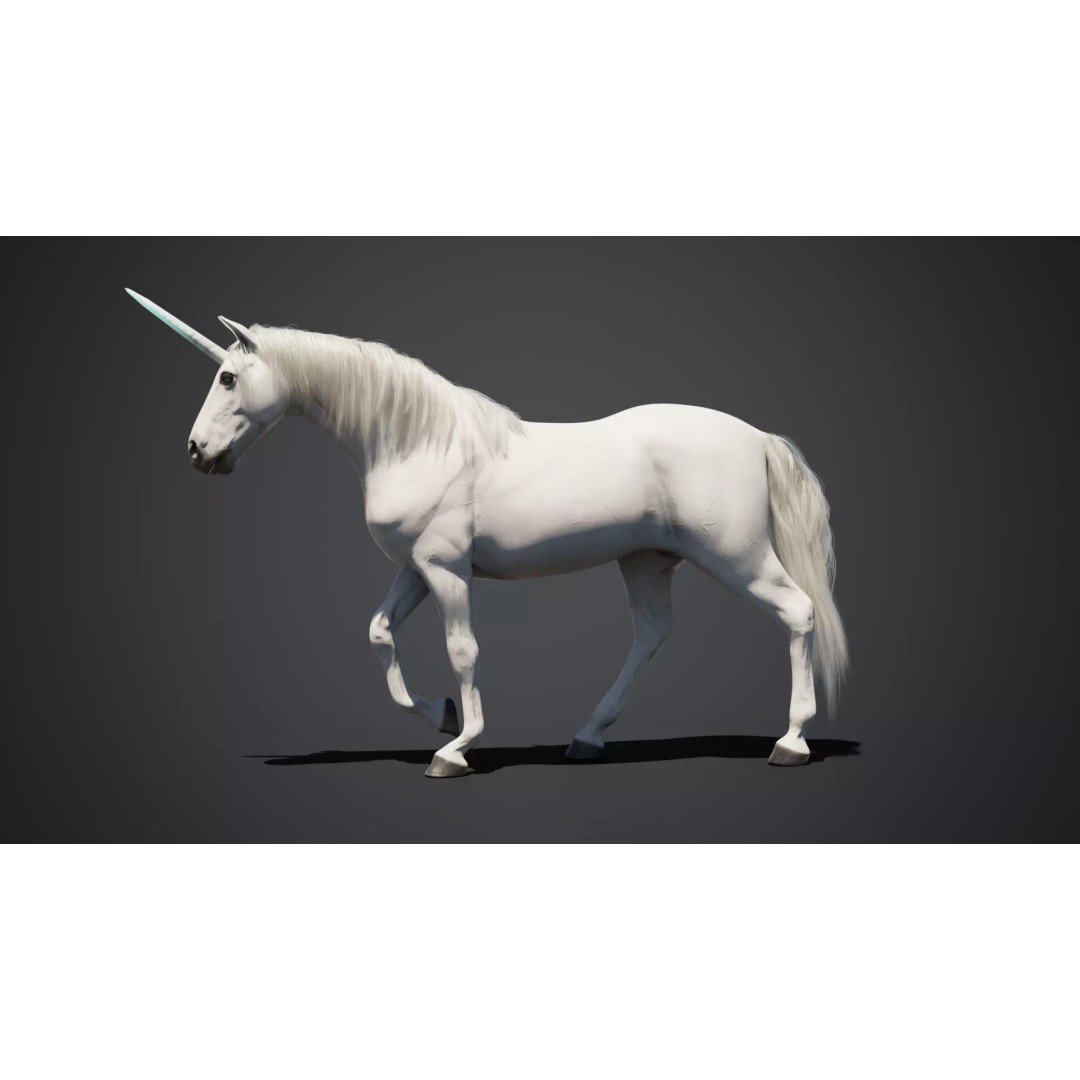 Unicorn 3D Model – Animated Rigged Character with PBR Textures - View 3