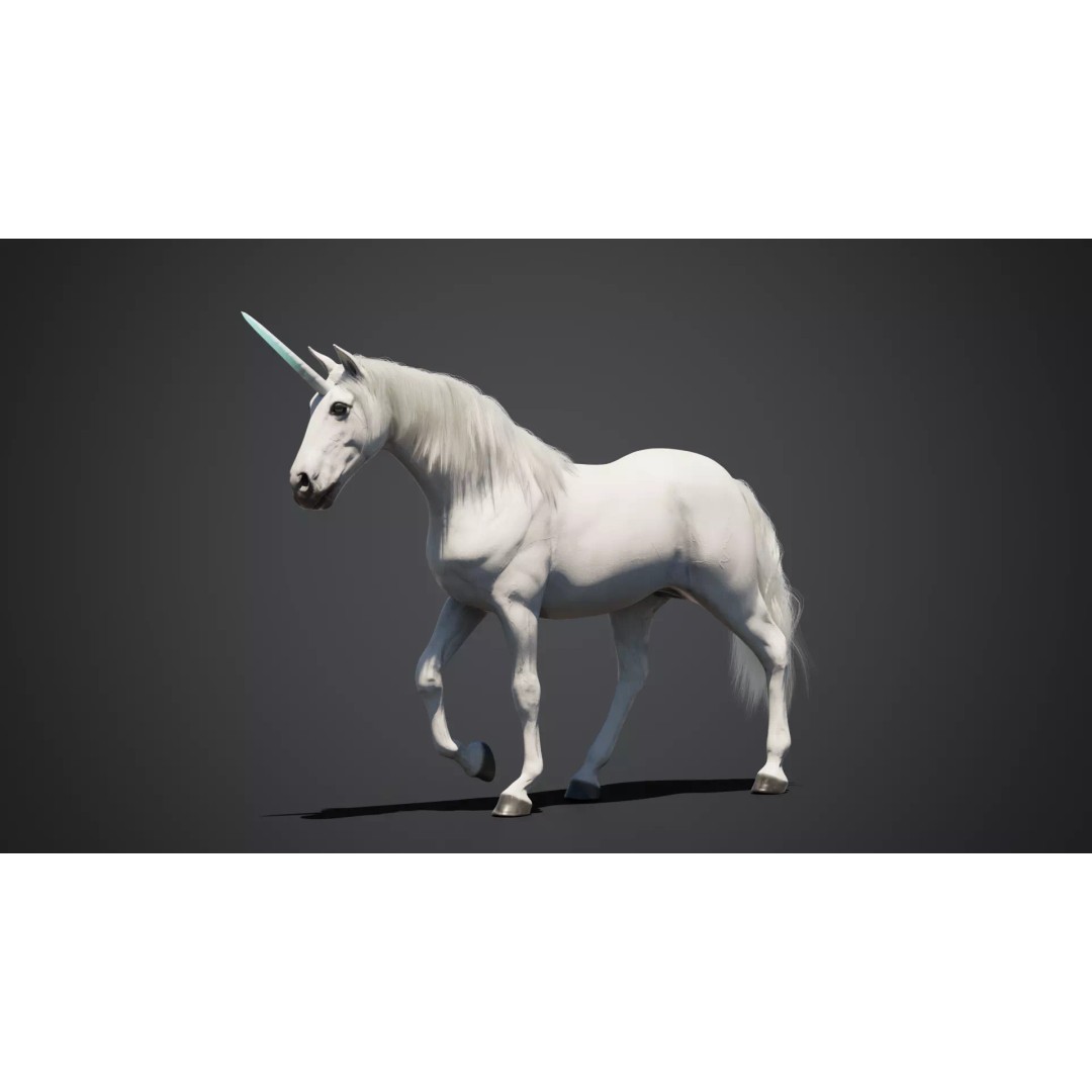 Unicorn 3D Model – Animated Rigged Character with PBR Textures - View 6