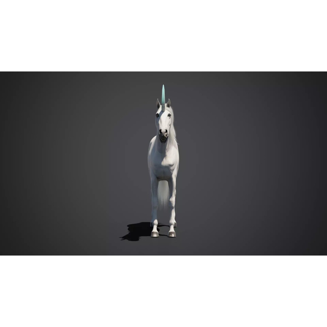 Unicorn 3D Model – Animated Rigged Character with PBR Textures - View 9