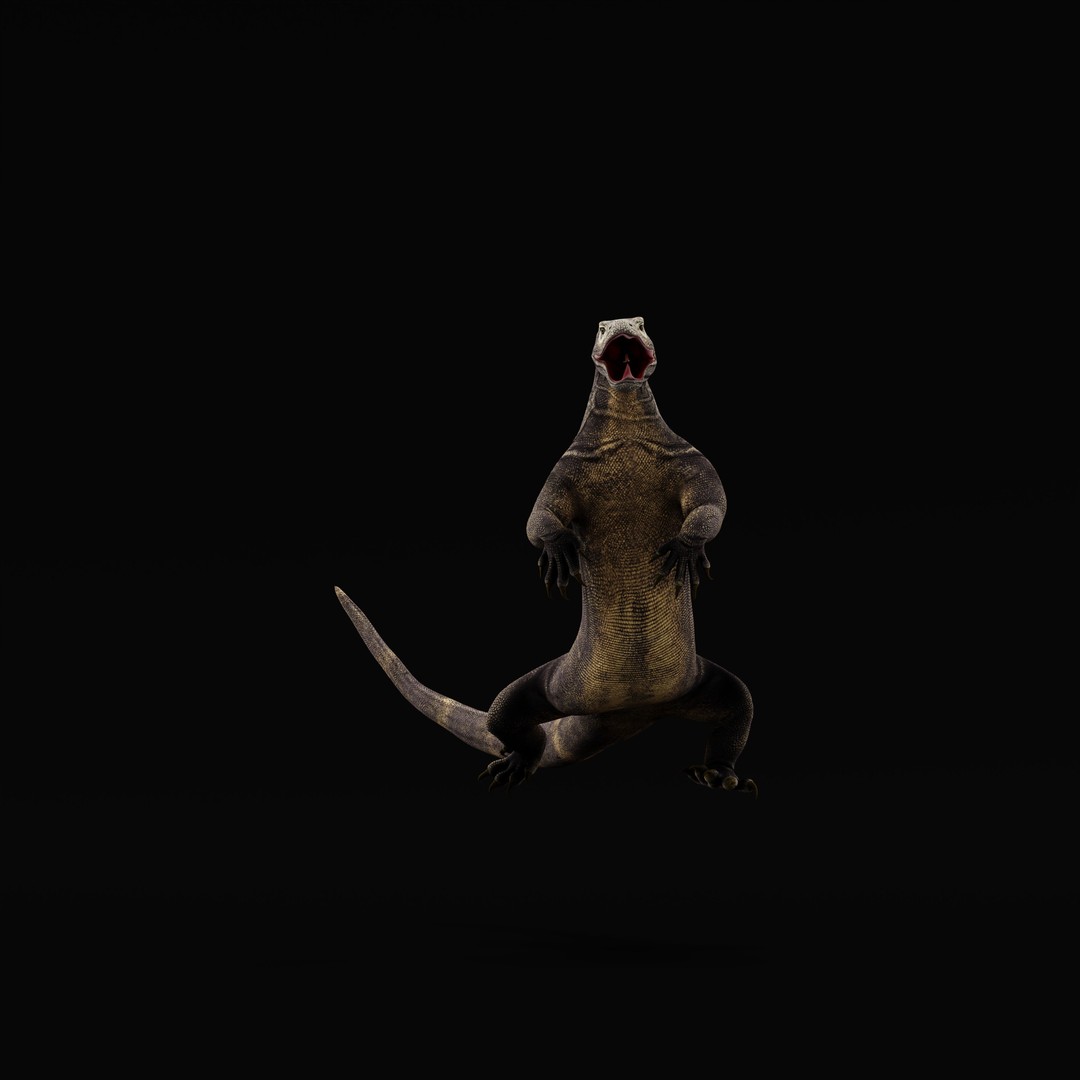 Komodo Dragon 3D Model – Low Poly Game Ready, FBX, Blender