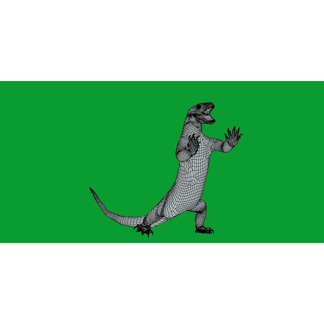 Komodo Dragon 3D Model – Low Poly Game Ready, FBX, Blender - View 19