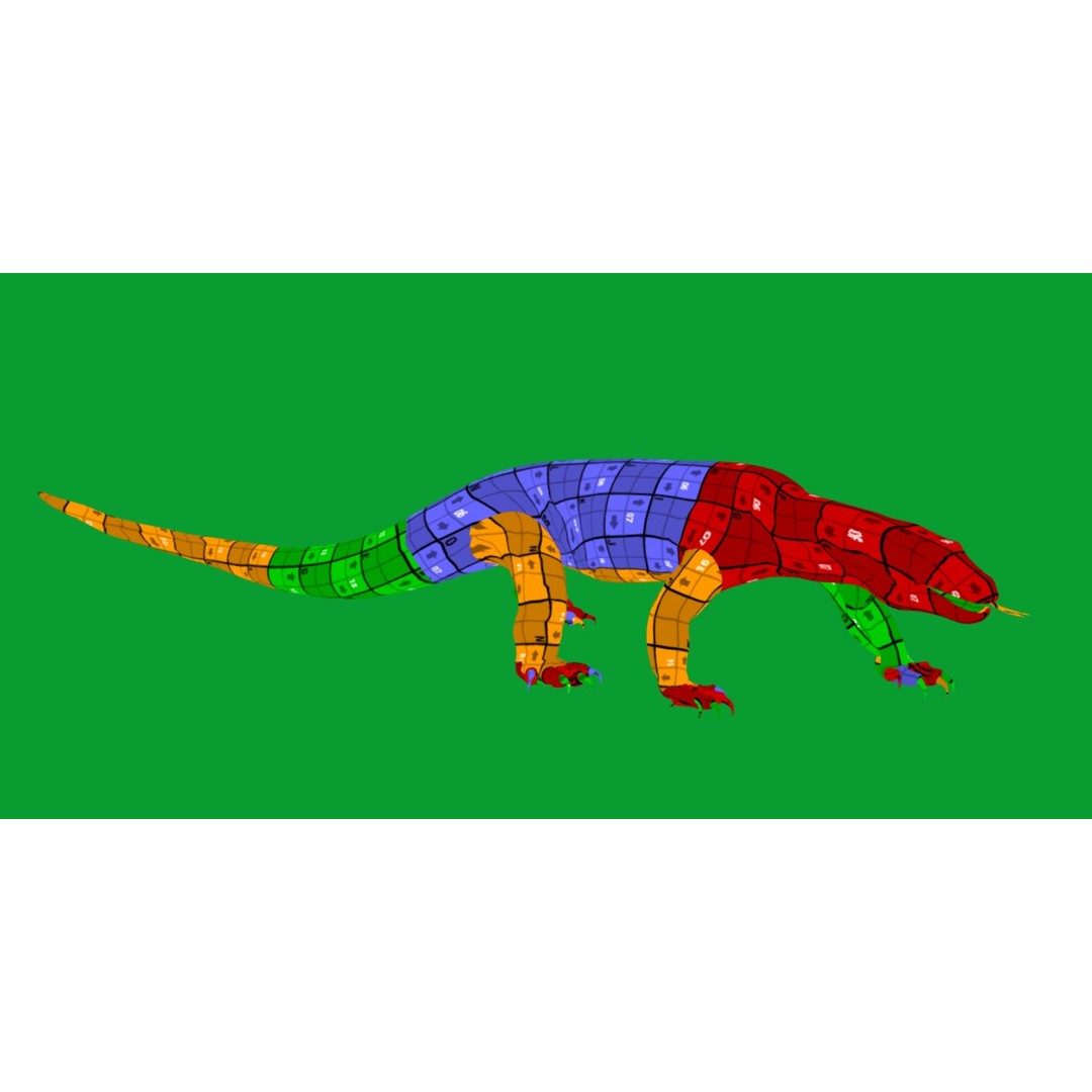 Komodo Dragon 3D Model – Low Poly Game Ready, FBX, Blender - View 26
