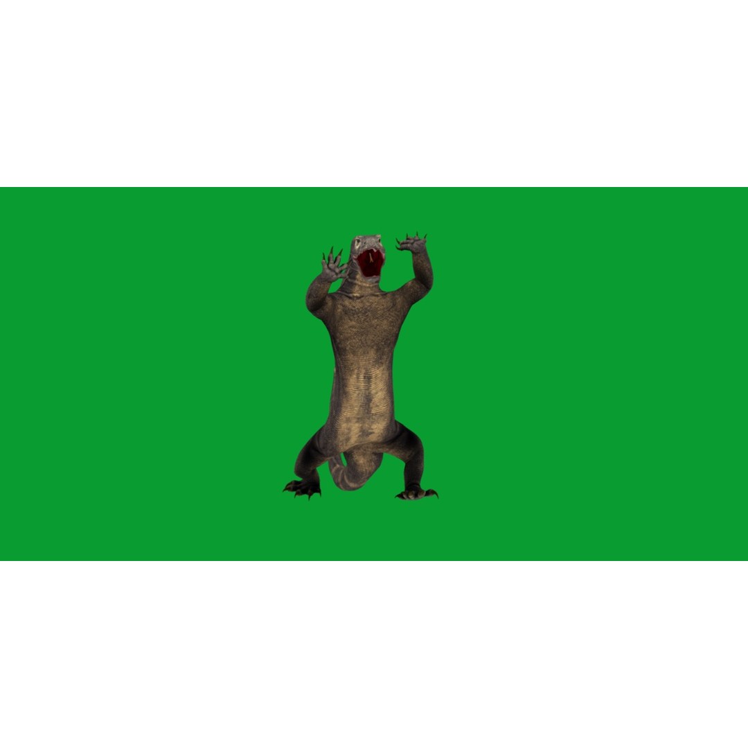 Komodo Dragon 3D Model – Low Poly Game Ready, FBX, Blender - View 7
