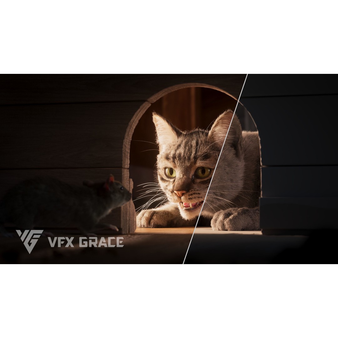 Grey Tabby Cat 3D Model – Rigged Character with Realistic Fur and Textures - View 4