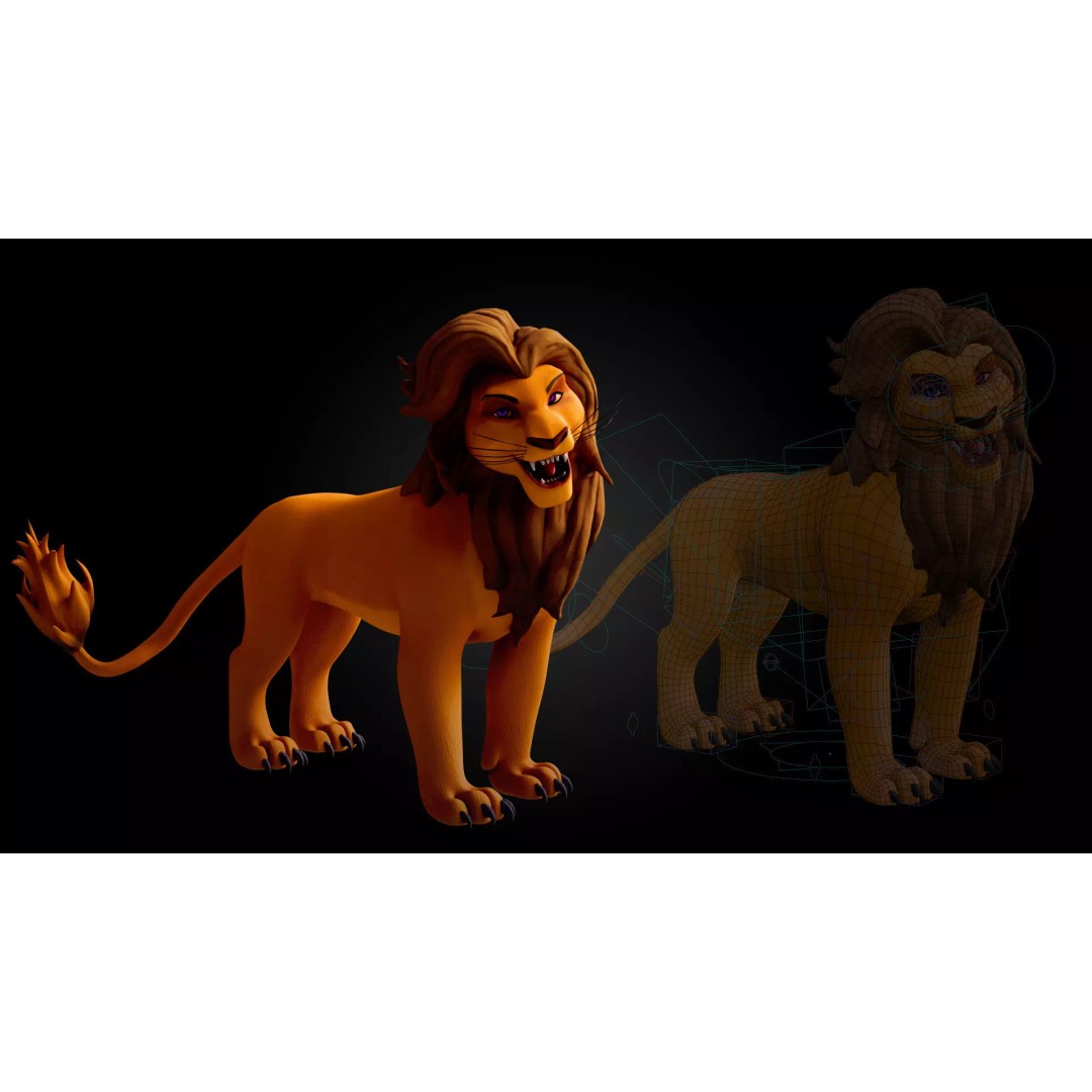 Lion Pride Pack 3D Model – Stylized Rigged Characters, FBX - View 11