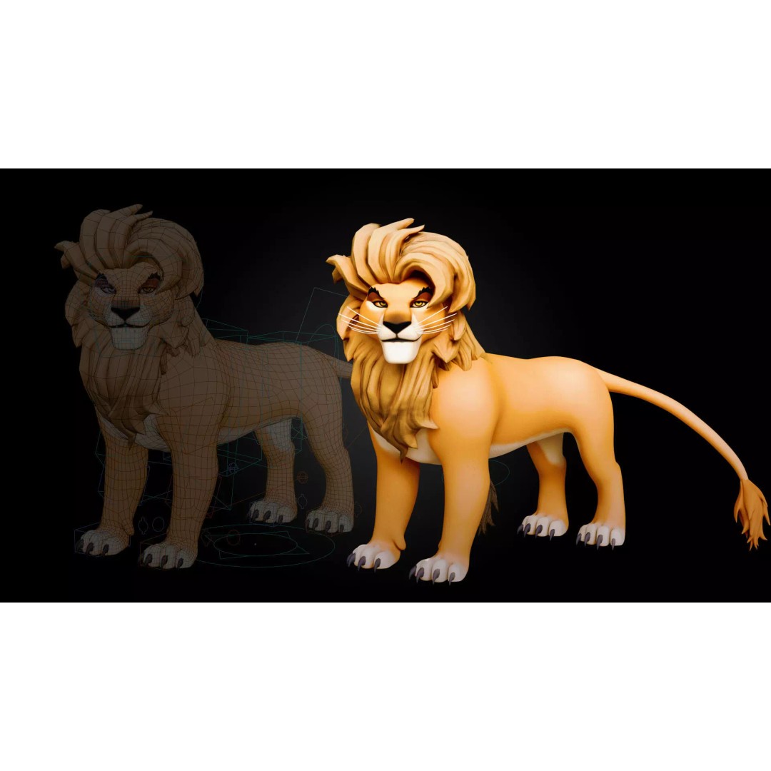 Lion Pride Pack 3D Model – Stylized Rigged Characters, FBX - View 5