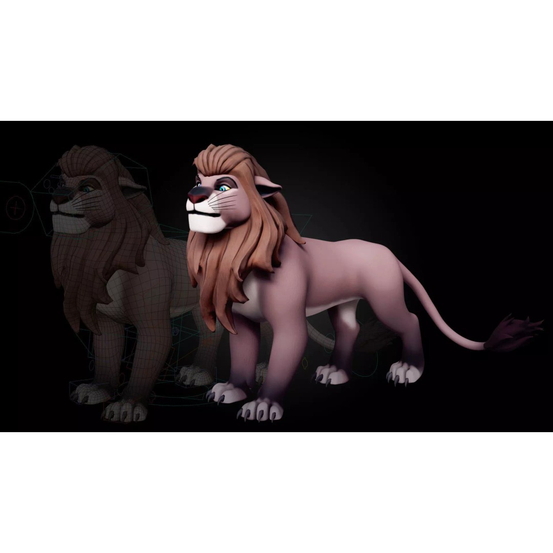 Lion Pride Pack 3D Model – Stylized Rigged Characters, FBX - View 9