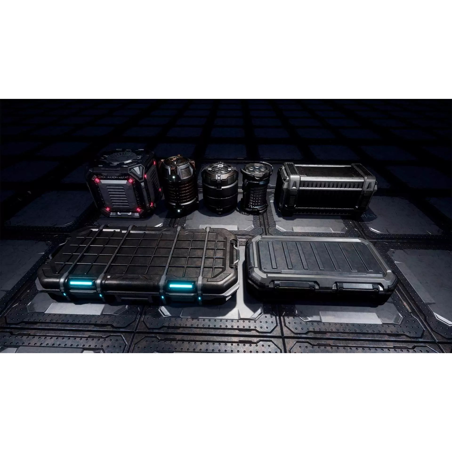 Sci-fi Cargo Container - Low-Poly Game-Ready 3D Model - View 2