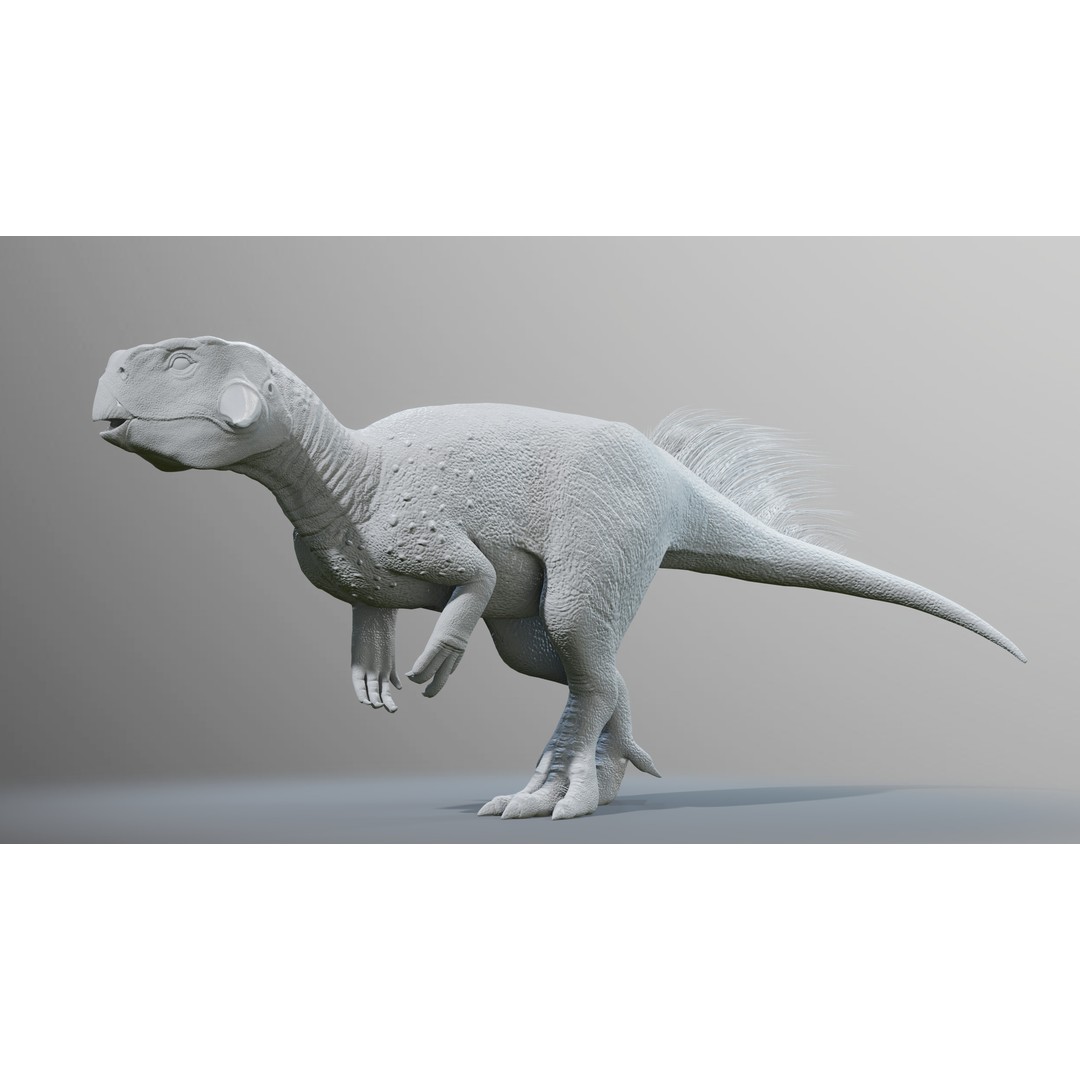 Psittacosaurus 3D Model – Low Poly Rigged Dinosaur with PBR Textures - View 13