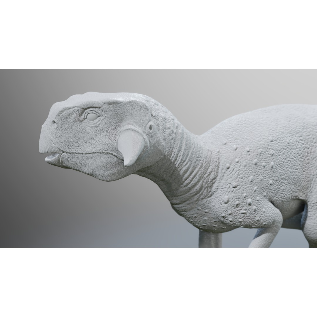Psittacosaurus 3D Model – Low Poly Rigged Dinosaur with PBR Textures - View 14