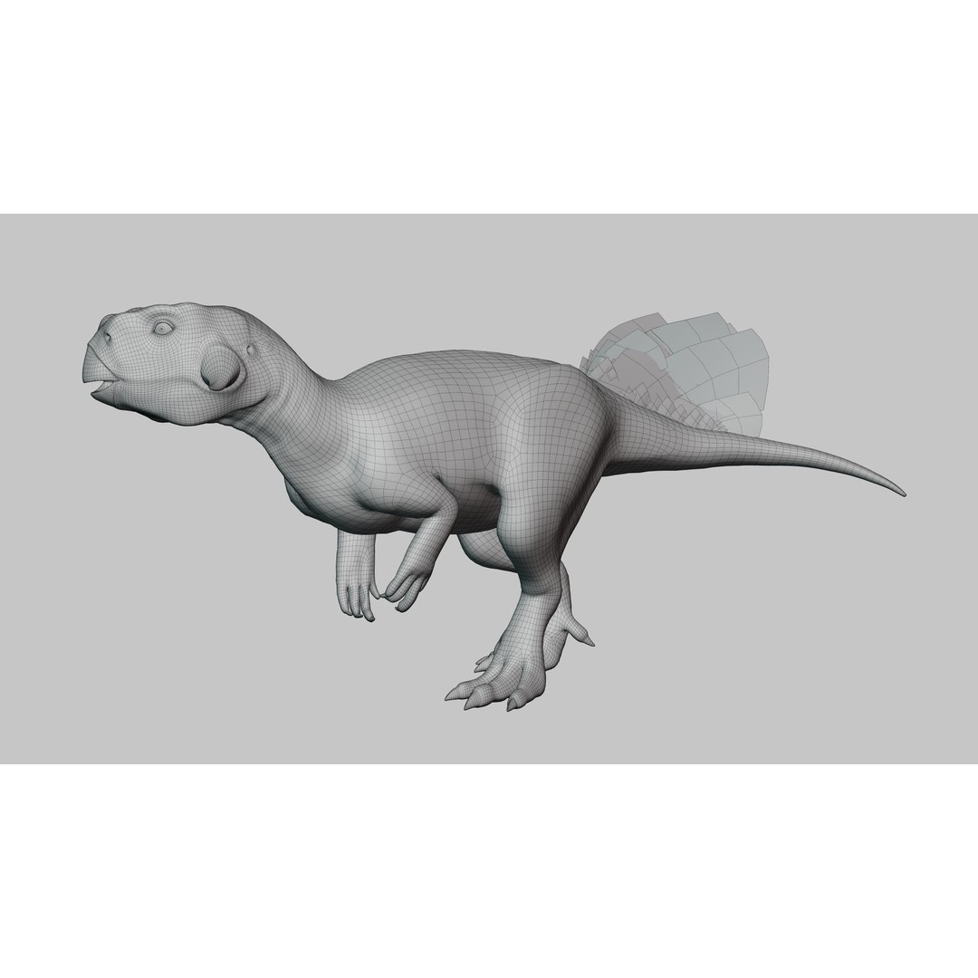 Psittacosaurus 3D Model – Low Poly Rigged Dinosaur with PBR Textures - View 16