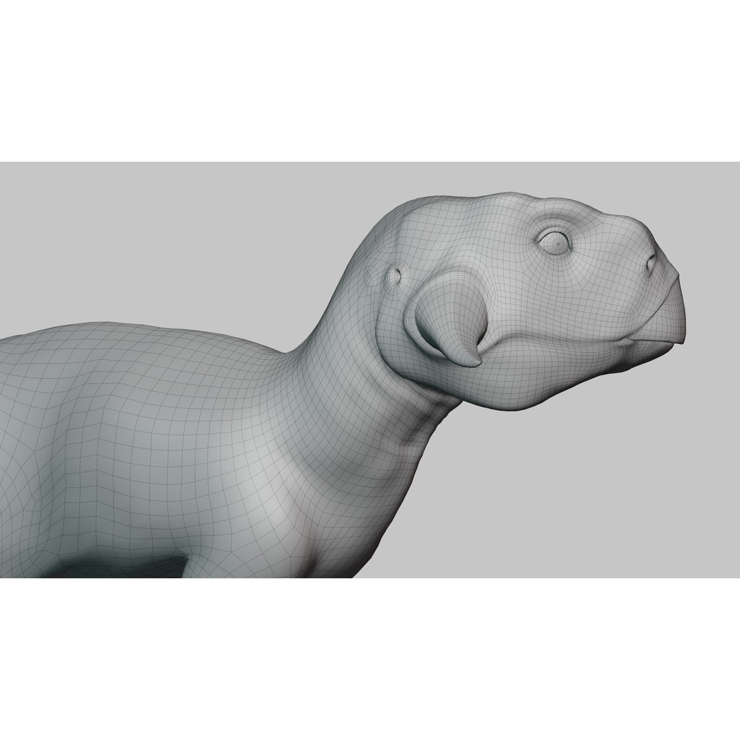 Psittacosaurus 3D Model – Low Poly Rigged Dinosaur with PBR Textures - View 17