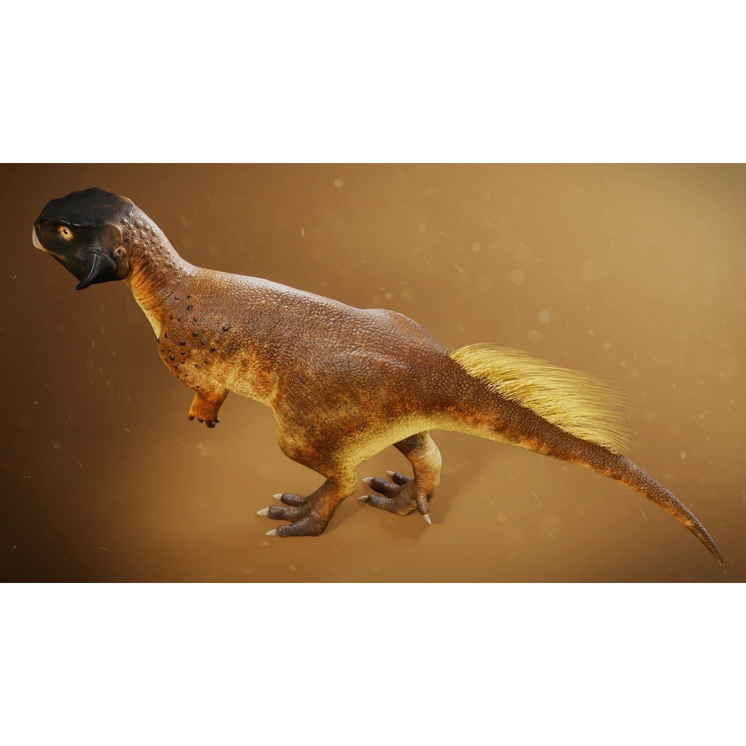 Psittacosaurus 3D Model – Low Poly Rigged Dinosaur with PBR Textures - View 6