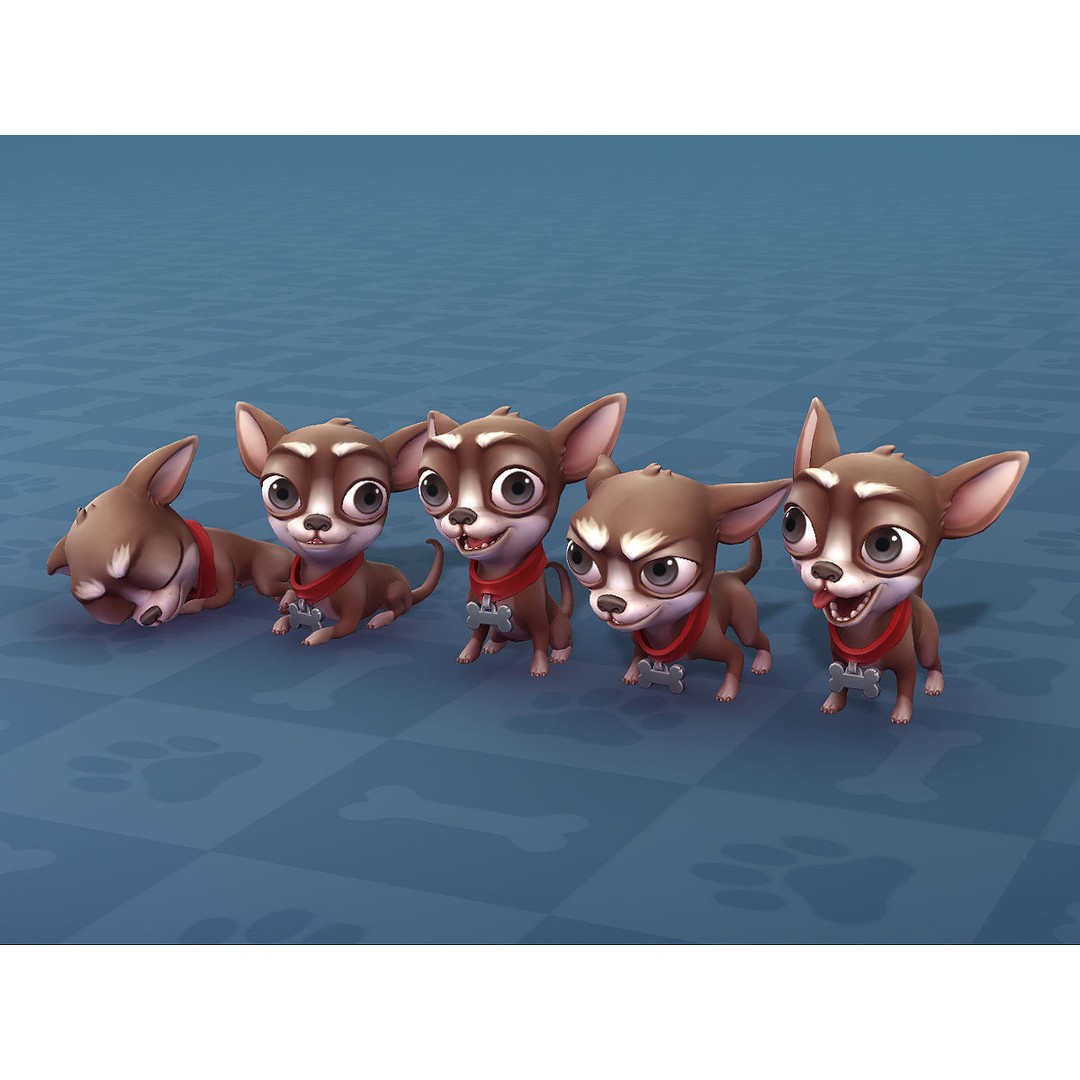 Cartoon Dogs 3D Model – Low Poly Animated Game Asset, FBX - View 14