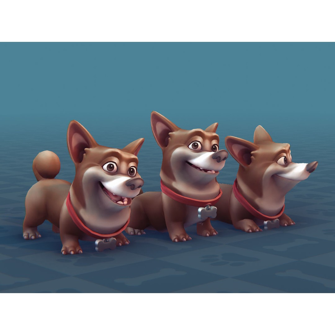 Cartoon Dogs 3D Model – Low Poly Animated Game Asset, FBX - View 17