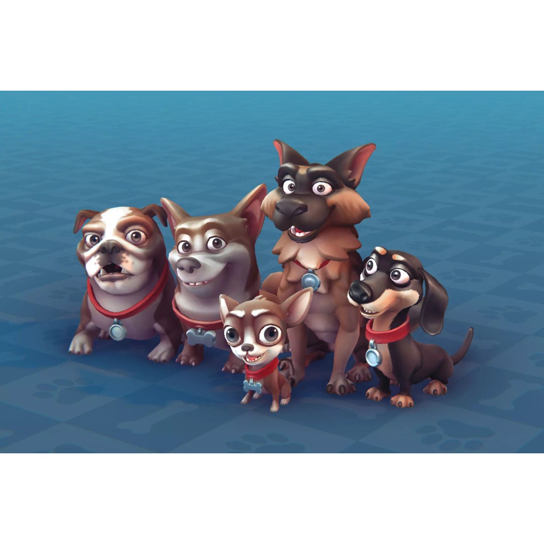 Cartoon Dogs 3D Model – Low Poly Animated Game Asset, FBX - View 2