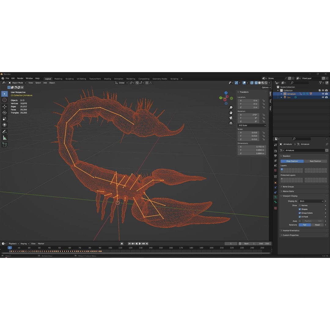 Scorpion 3D Model – Rigged Creature with PBR Textures, FBX - View 15