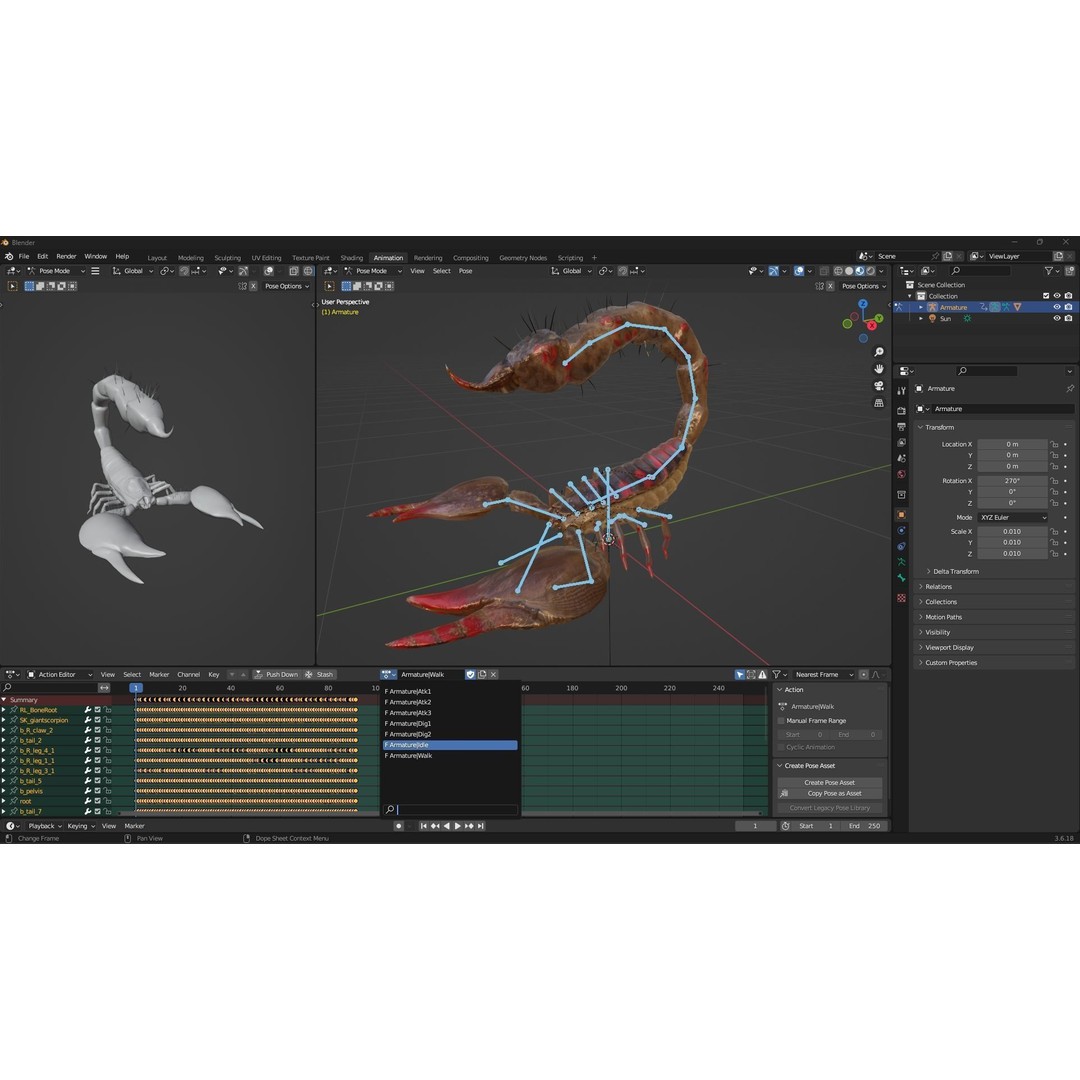 Scorpion 3D Model – Rigged Creature with PBR Textures, FBX - View 16