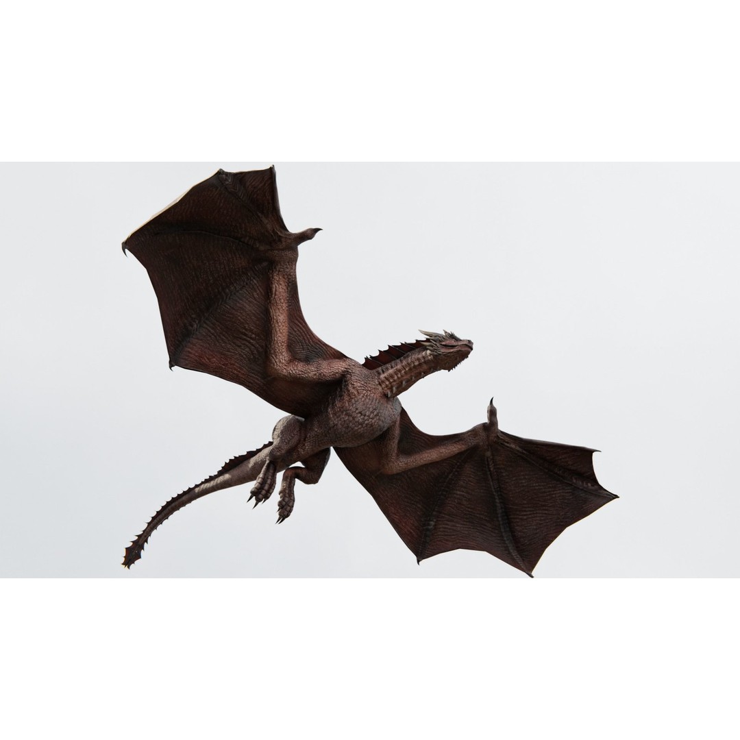 Wyvern Dragon 3D Model – Low Poly Rigged Creature with Animations