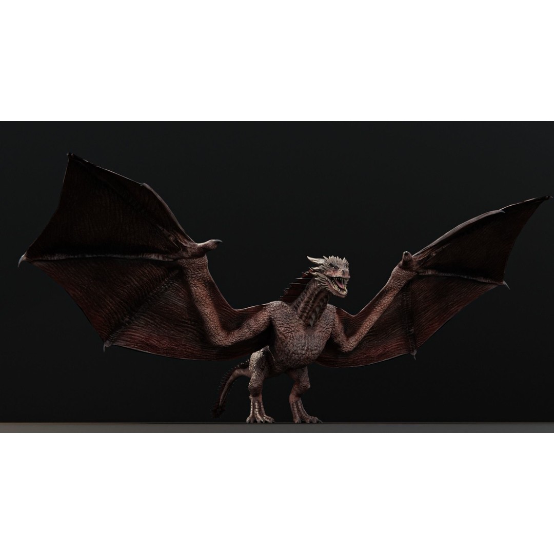 Wyvern Dragon 3D Model – Low Poly Rigged Creature with Animations - View 10