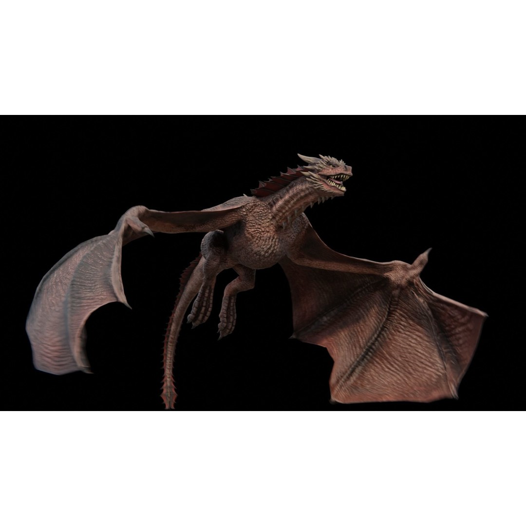 Wyvern Dragon 3D Model – Low Poly Rigged Creature with Animations - View 16