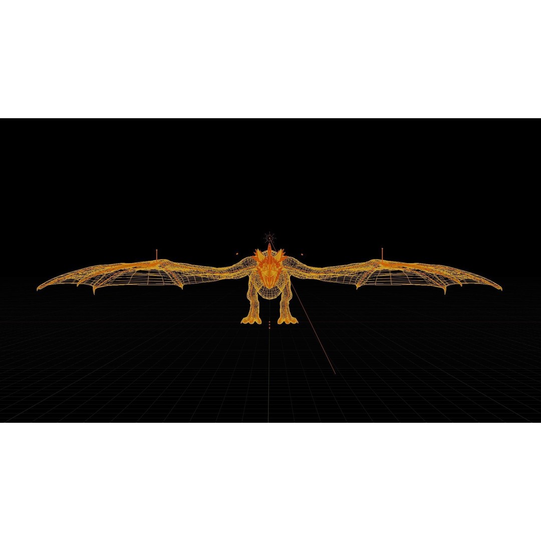Wyvern Dragon 3D Model – Low Poly Rigged Creature with Animations - View 24