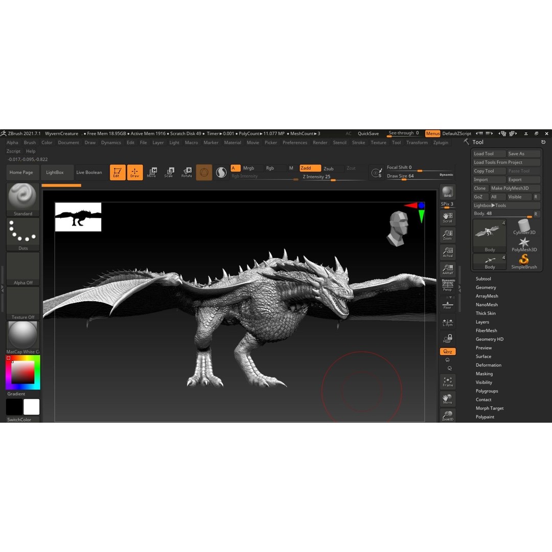 Wyvern Dragon 3D Model – Low Poly Rigged Creature with Animations - View 26
