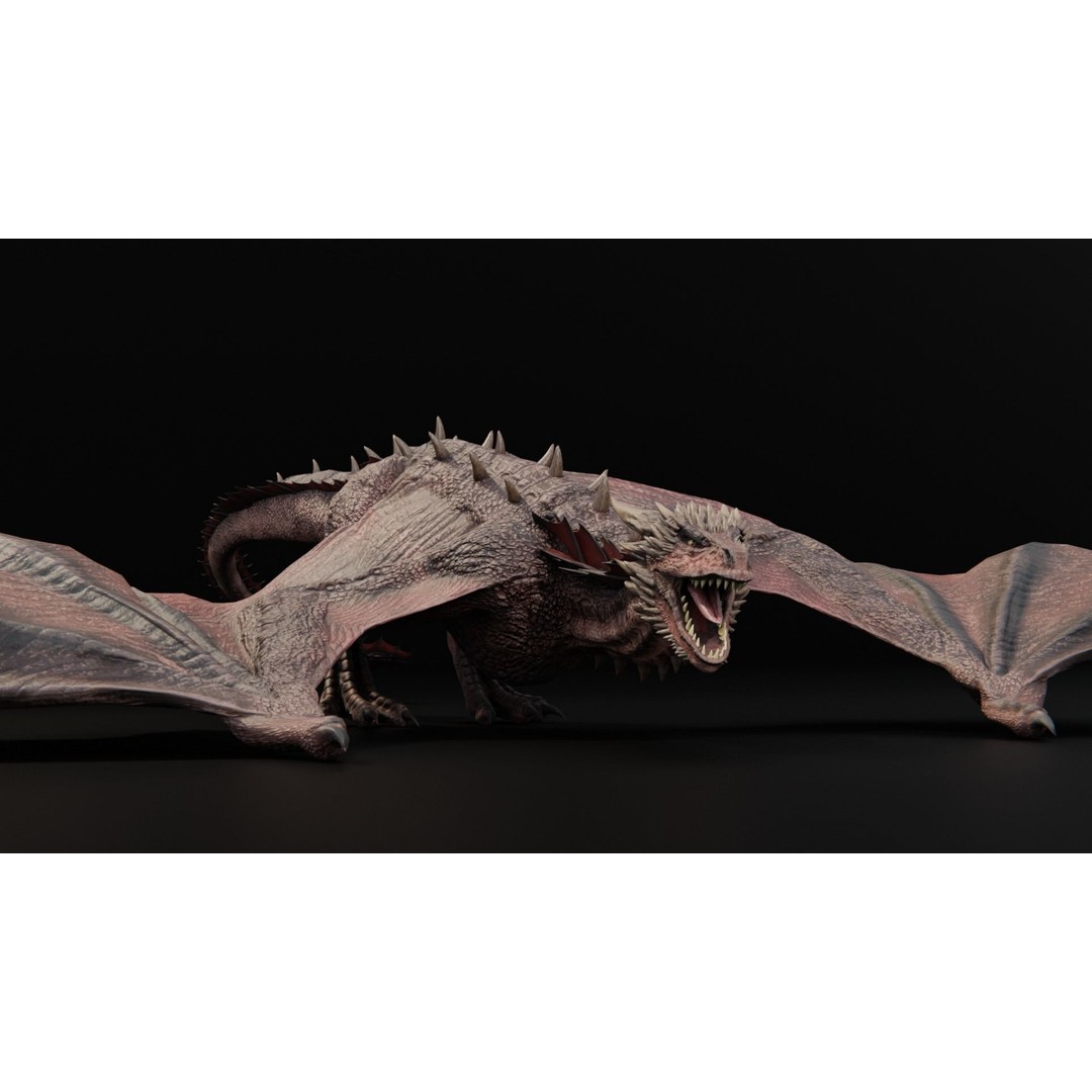 Wyvern Dragon 3D Model – Low Poly Rigged Creature with Animations - View 3