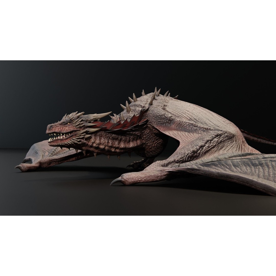 Wyvern Dragon 3D Model – Low Poly Rigged Creature with Animations - View 30