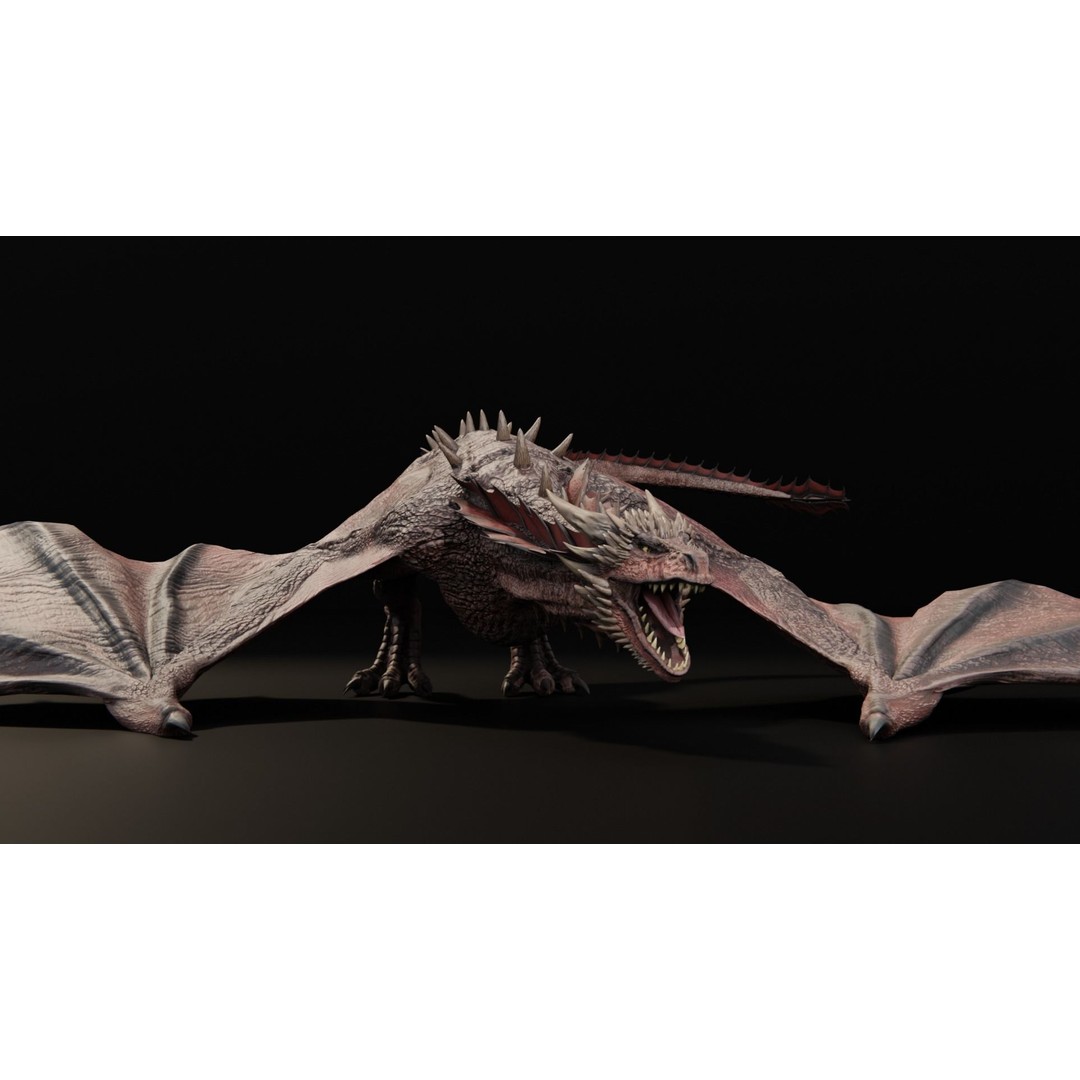 Wyvern Dragon 3D Model – Low Poly Rigged Creature with Animations - View 31