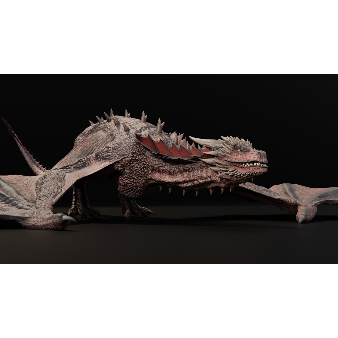 Wyvern Dragon 3D Model – Low Poly Rigged Creature with Animations - View 6