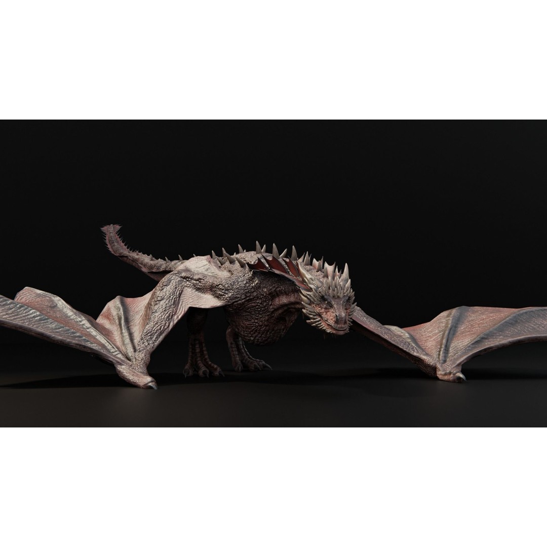 Wyvern Dragon 3D Model – Low Poly Rigged Creature with Animations - View 7