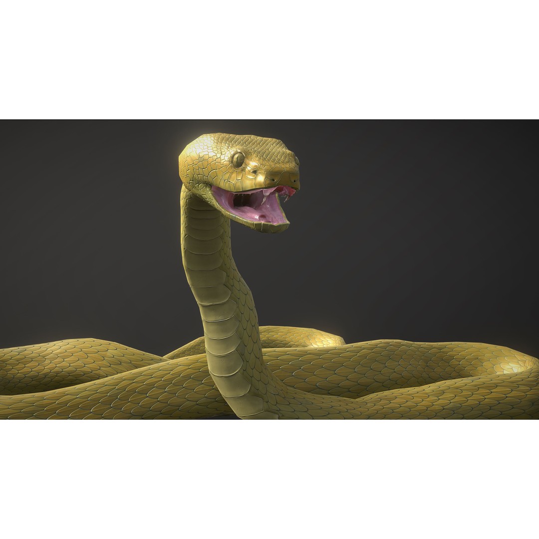 Blue Viper 3D Model – Low Poly Rigged Animation Asset, FBX - View 17