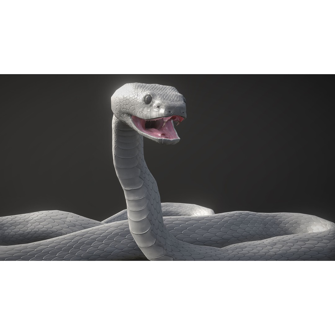 Blue Viper 3D Model – Low Poly Rigged Animation Asset, FBX - View 18