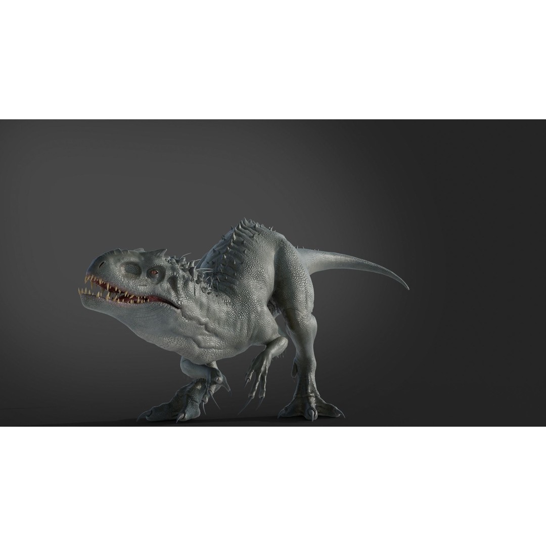 Indominus Rex 3D Model – Low Poly Rigged Dinosaur for Blender - View 10