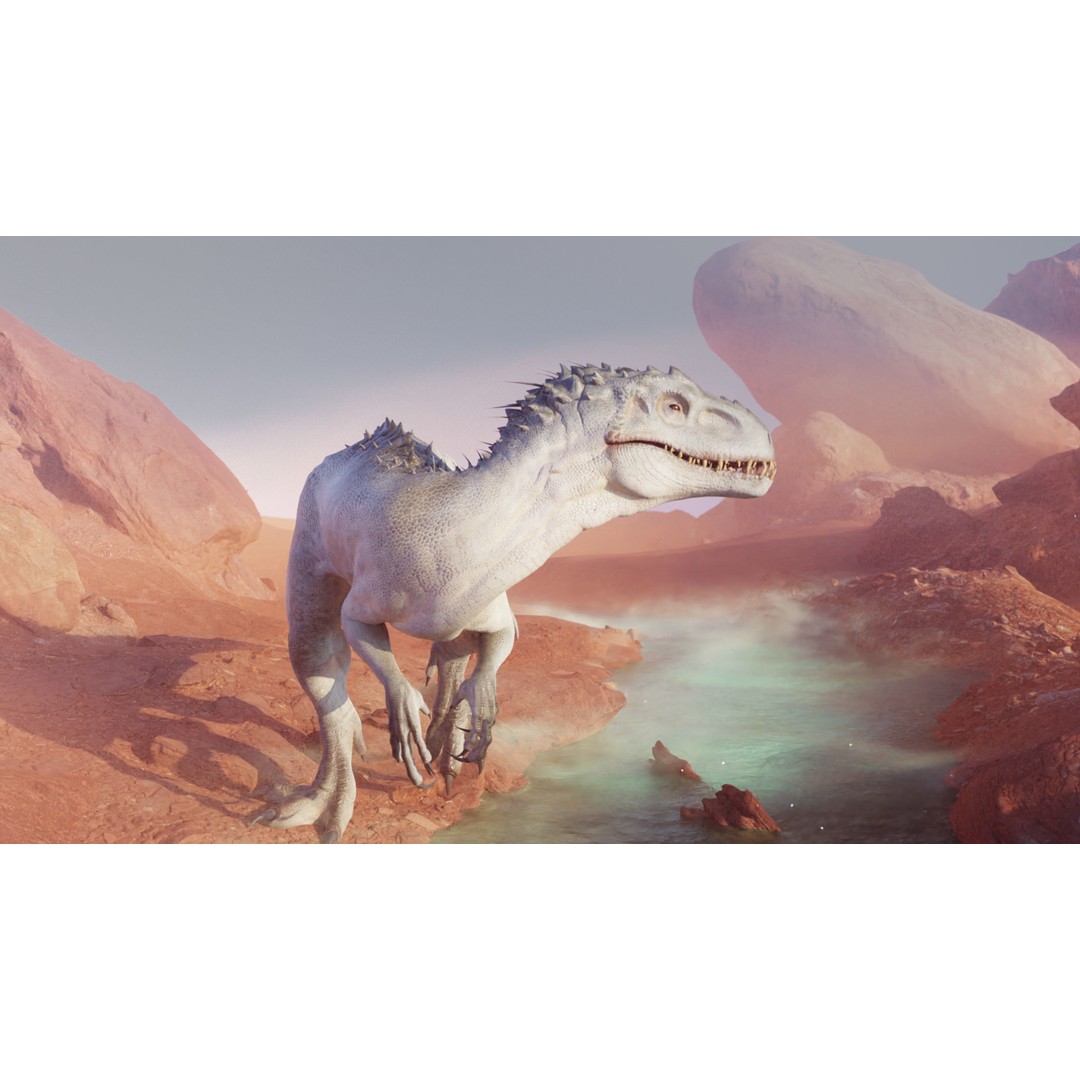 Indominus Rex 3D Model – Low Poly Rigged Dinosaur for Blender - View 12