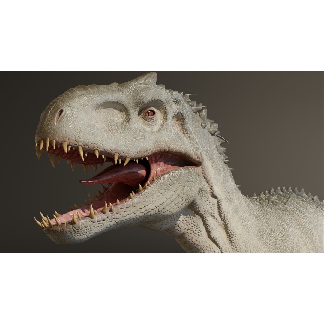 Indominus Rex 3D Model – Low Poly Rigged Dinosaur for Blender - View 14