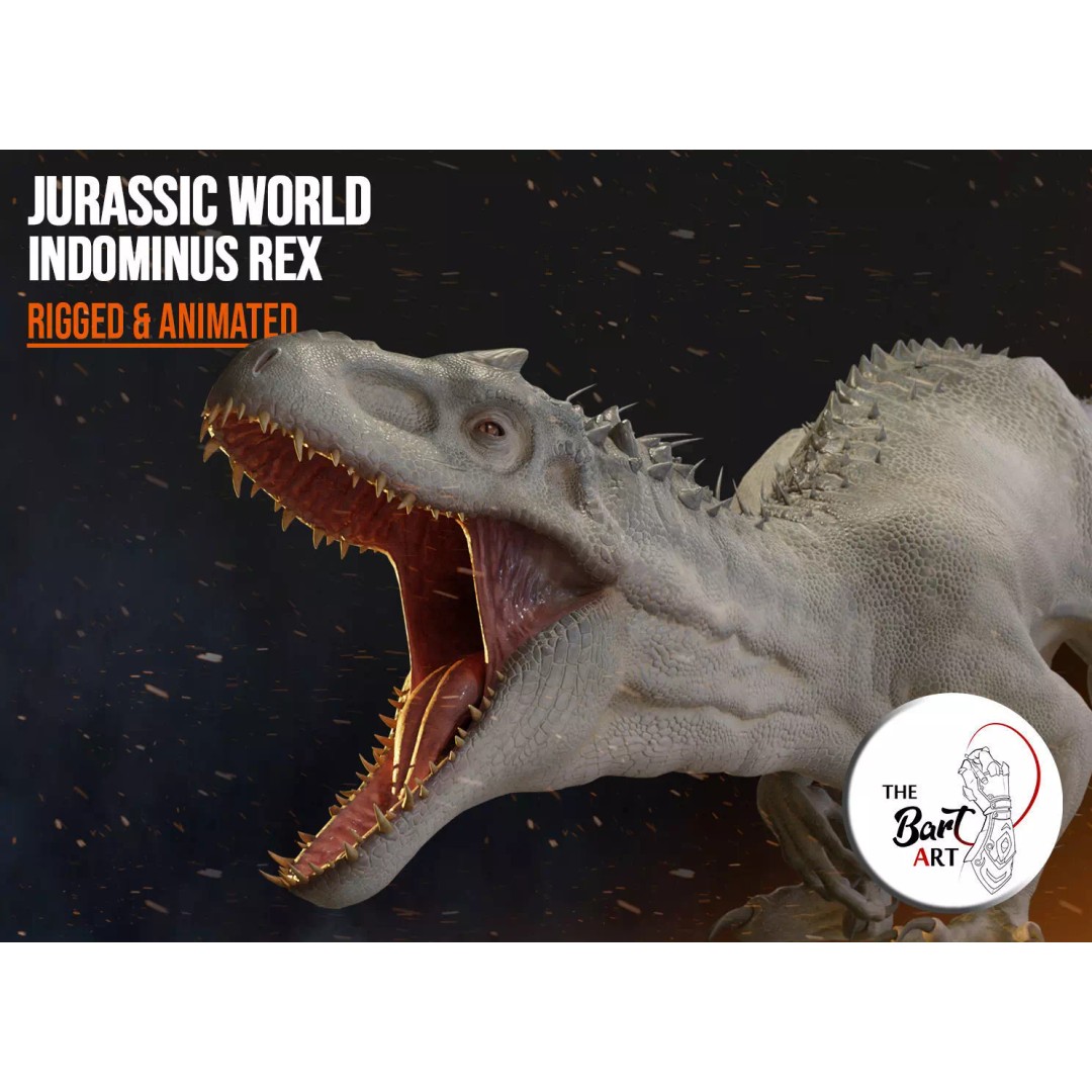 Indominus Rex 3D Model – Low Poly Rigged Dinosaur for Blender - View 2