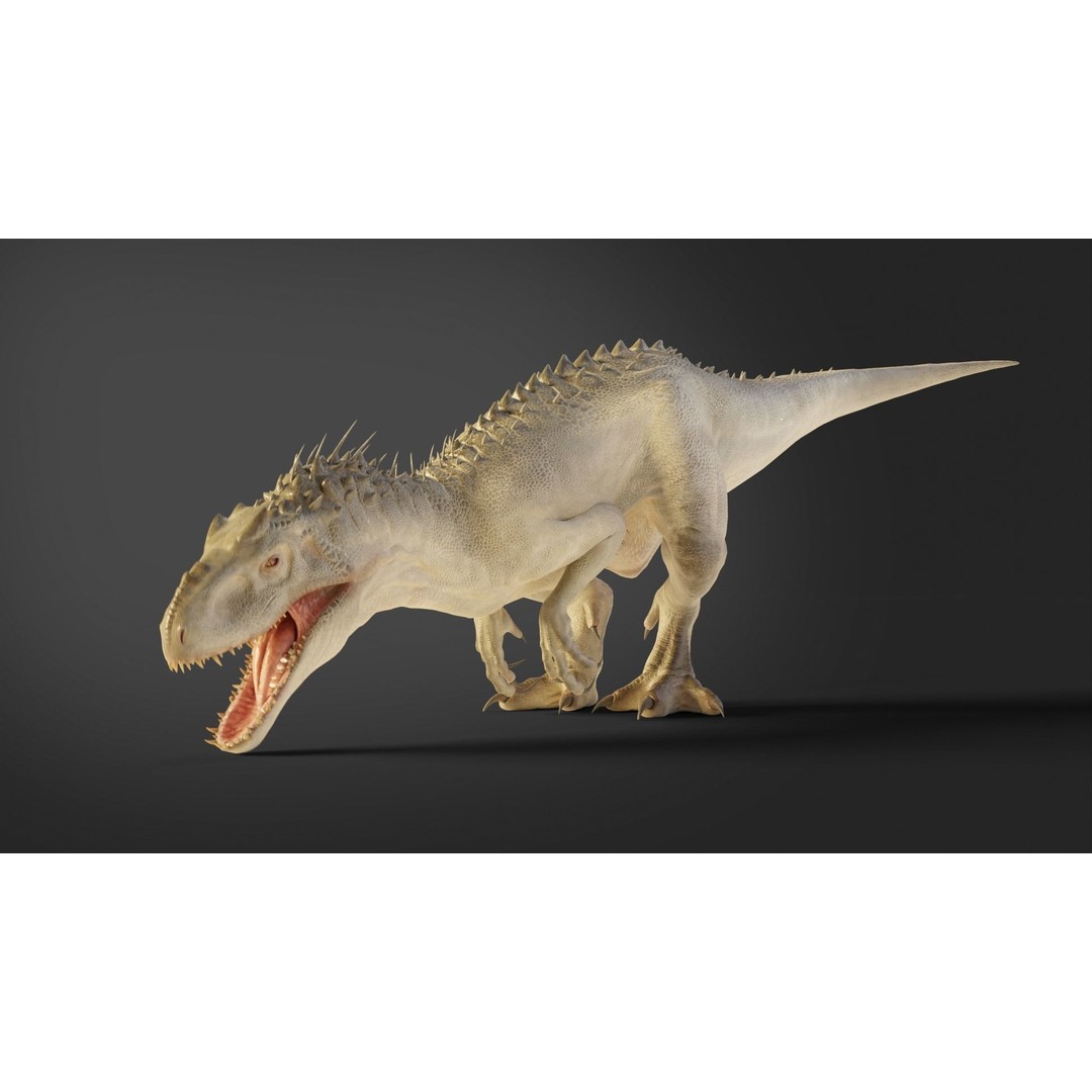 Indominus Rex 3D Model – Low Poly Rigged Dinosaur for Blender - View 22