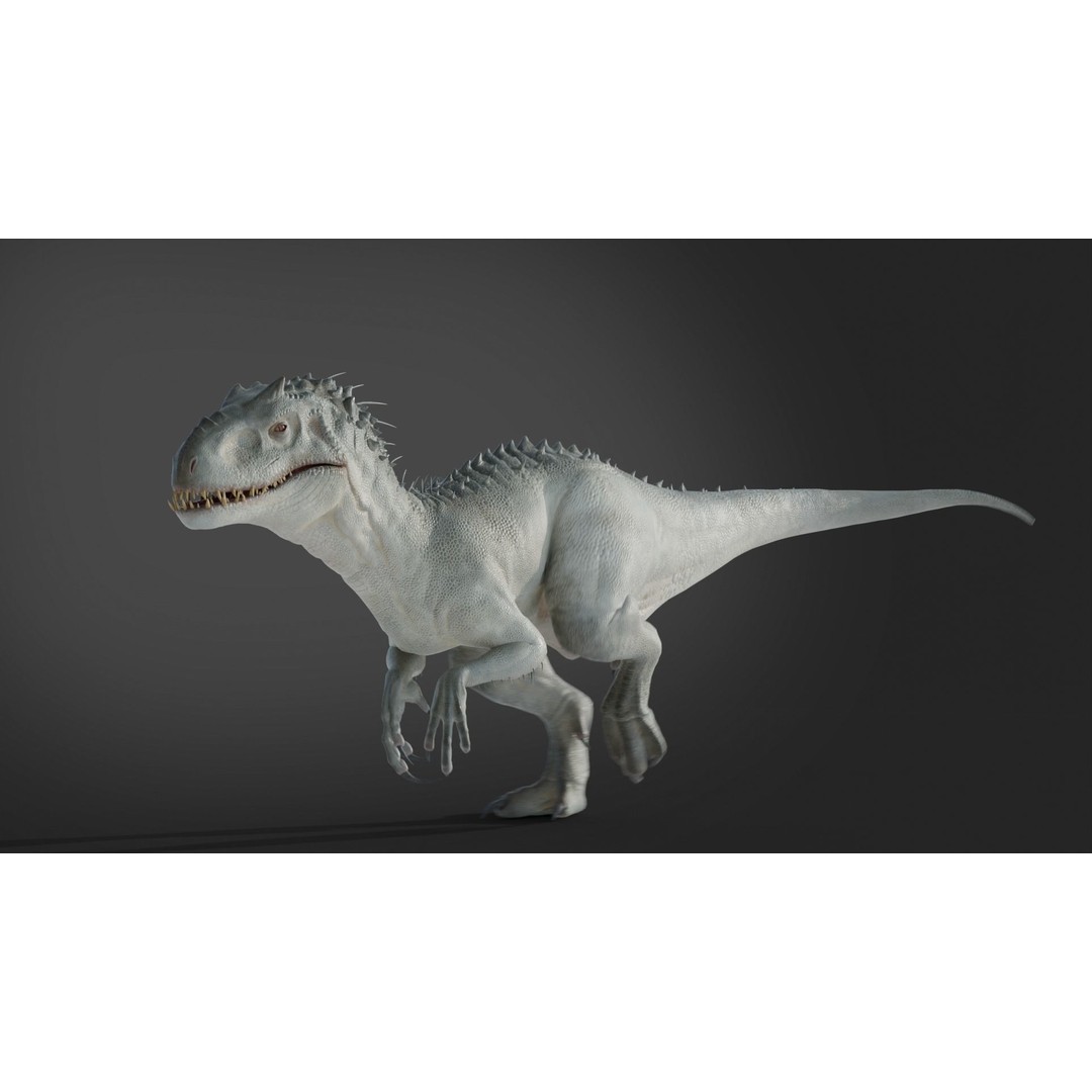 Indominus Rex 3D Model – Low Poly Rigged Dinosaur for Blender - View 8