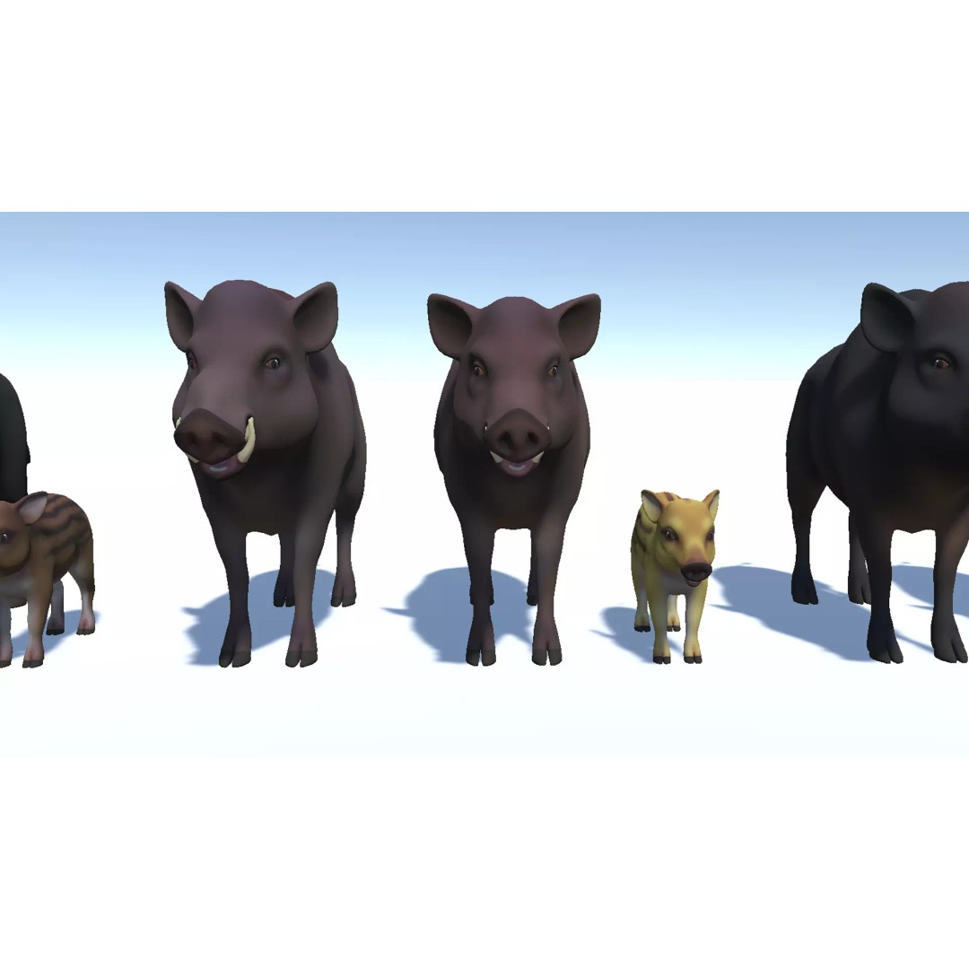 Cartoon Boar 3D Model – Low Poly Animated Character, FBX - View 13