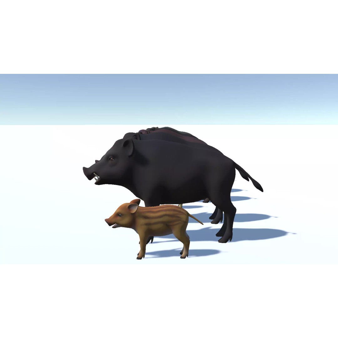 Cartoon Boar 3D Model – Low Poly Animated Character, FBX - View 14