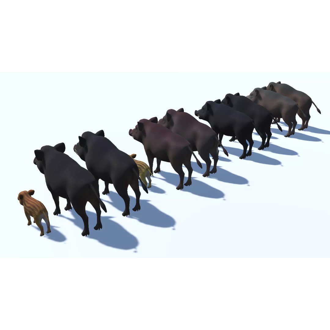 Cartoon Boar 3D Model – Low Poly Animated Character, FBX - View 15
