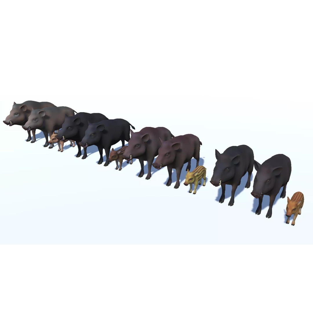 Cartoon Boar 3D Model – Low Poly Animated Character, FBX - View 8