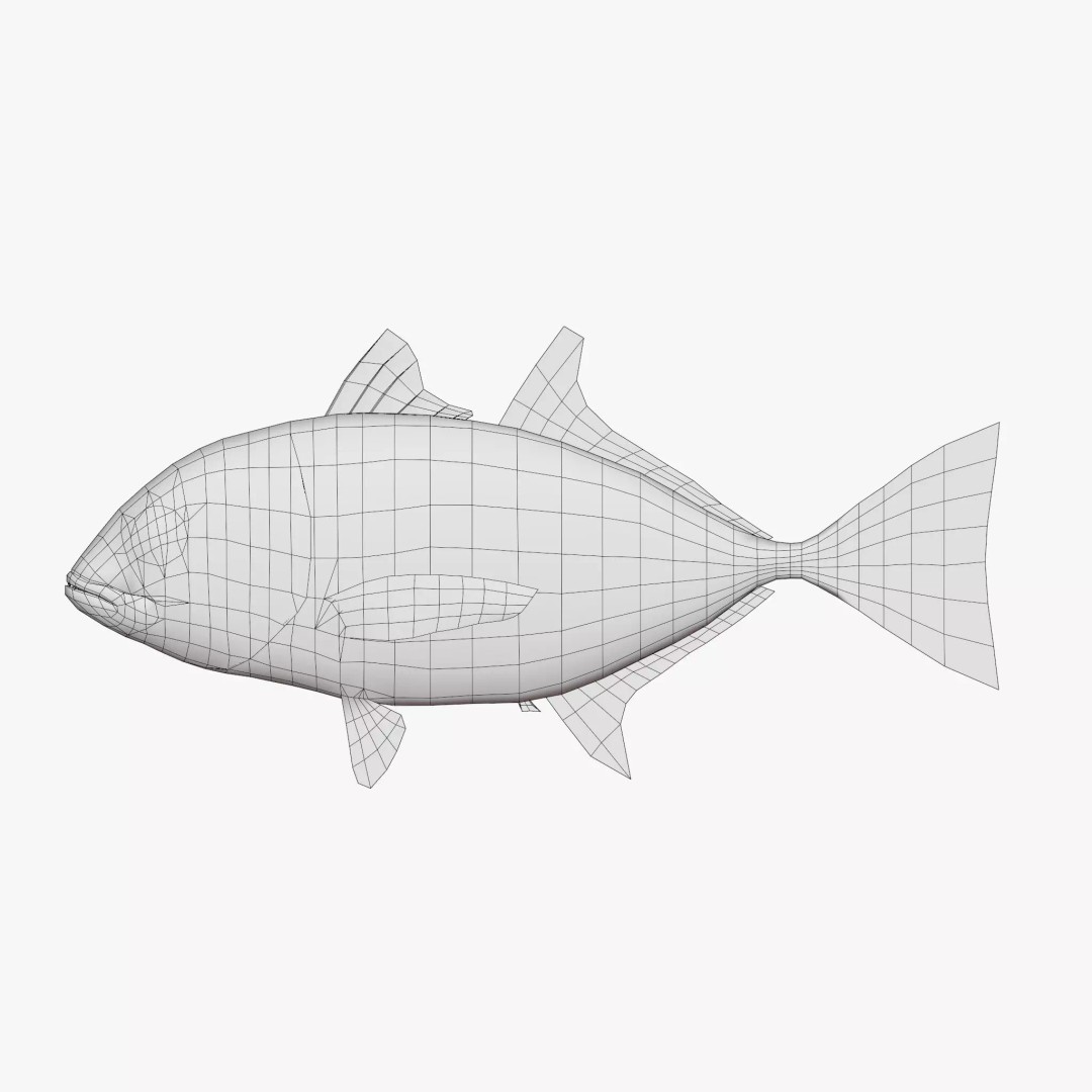 Bigeye Trevally 3D Model – Low Poly PBR Game Asset, FBX - View 6