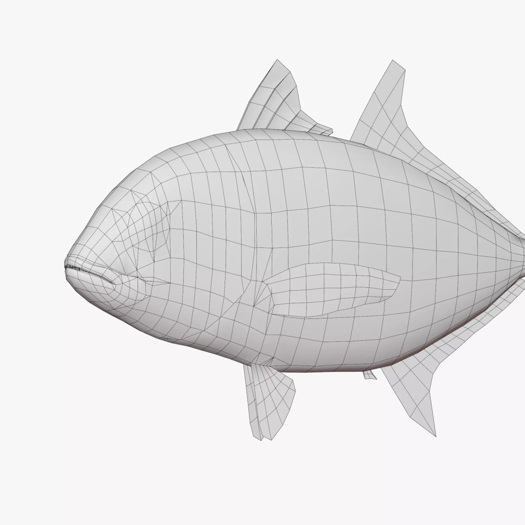 Bigeye Trevally 3D Model – Low Poly PBR Game Asset, FBX - View 7